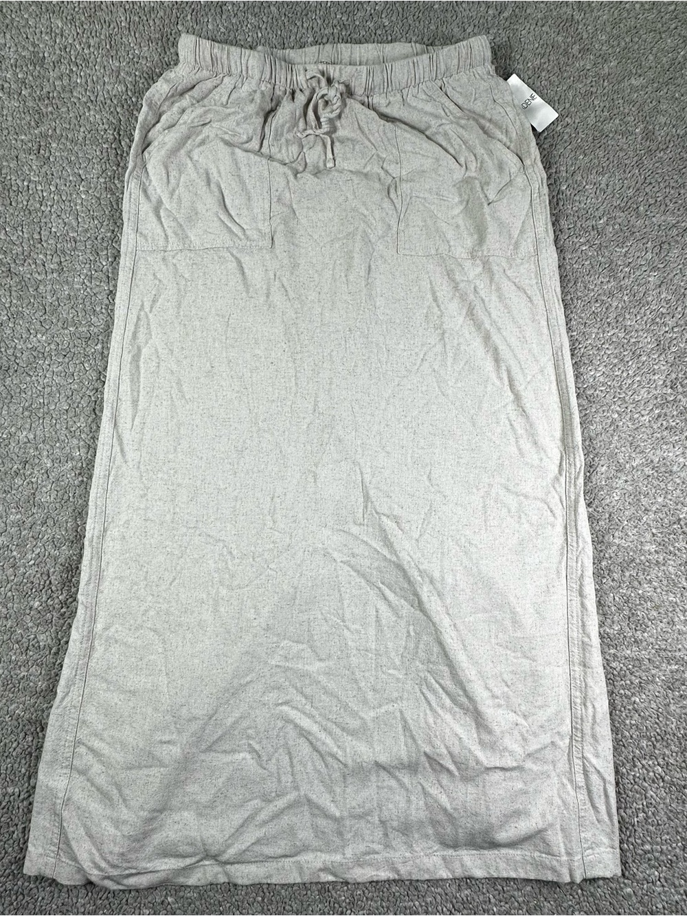 Ardene Women's Beige Linen Blend Maxi Skirt Size XS Elastic Waist New With Tags